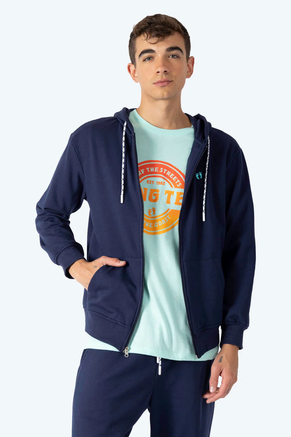 Sudadera abierta azul oscuro