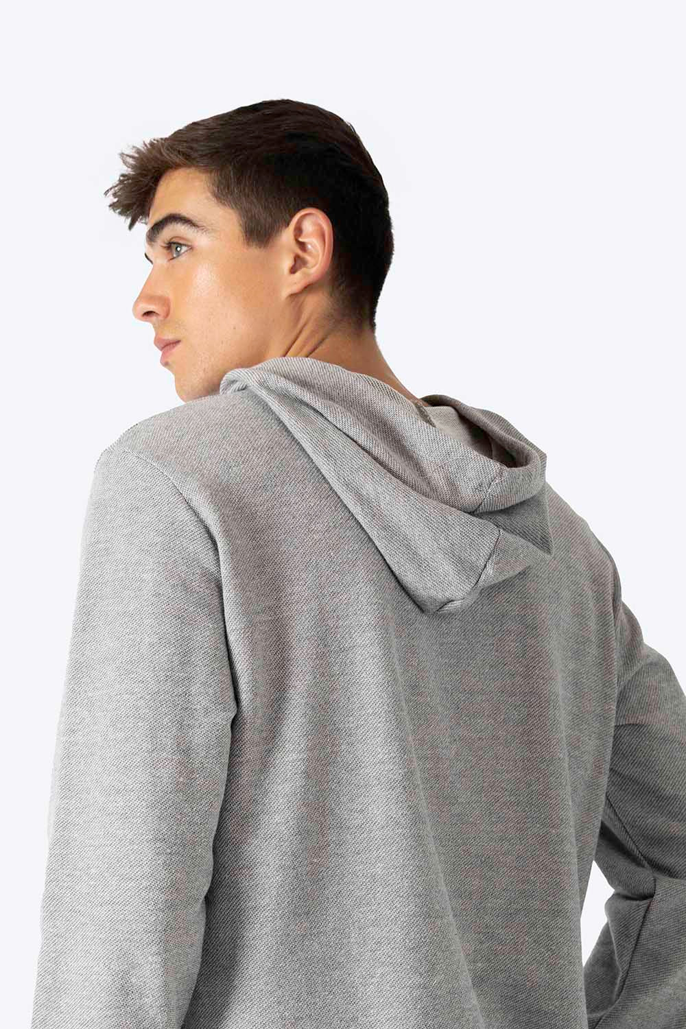 Sudadera básica gris con textura - Imagen 2