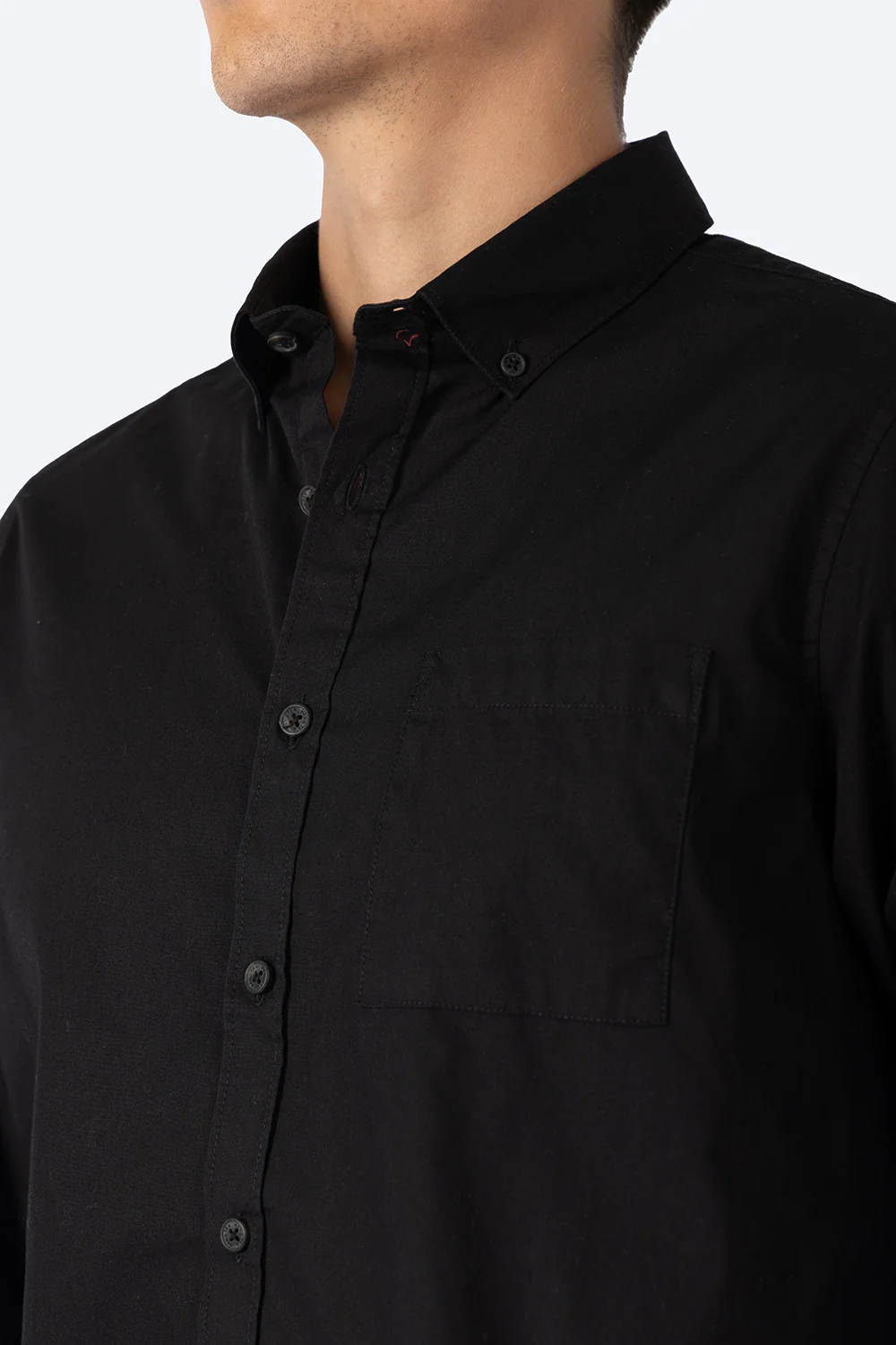 Camisa manga larga color negro - Imagen 4