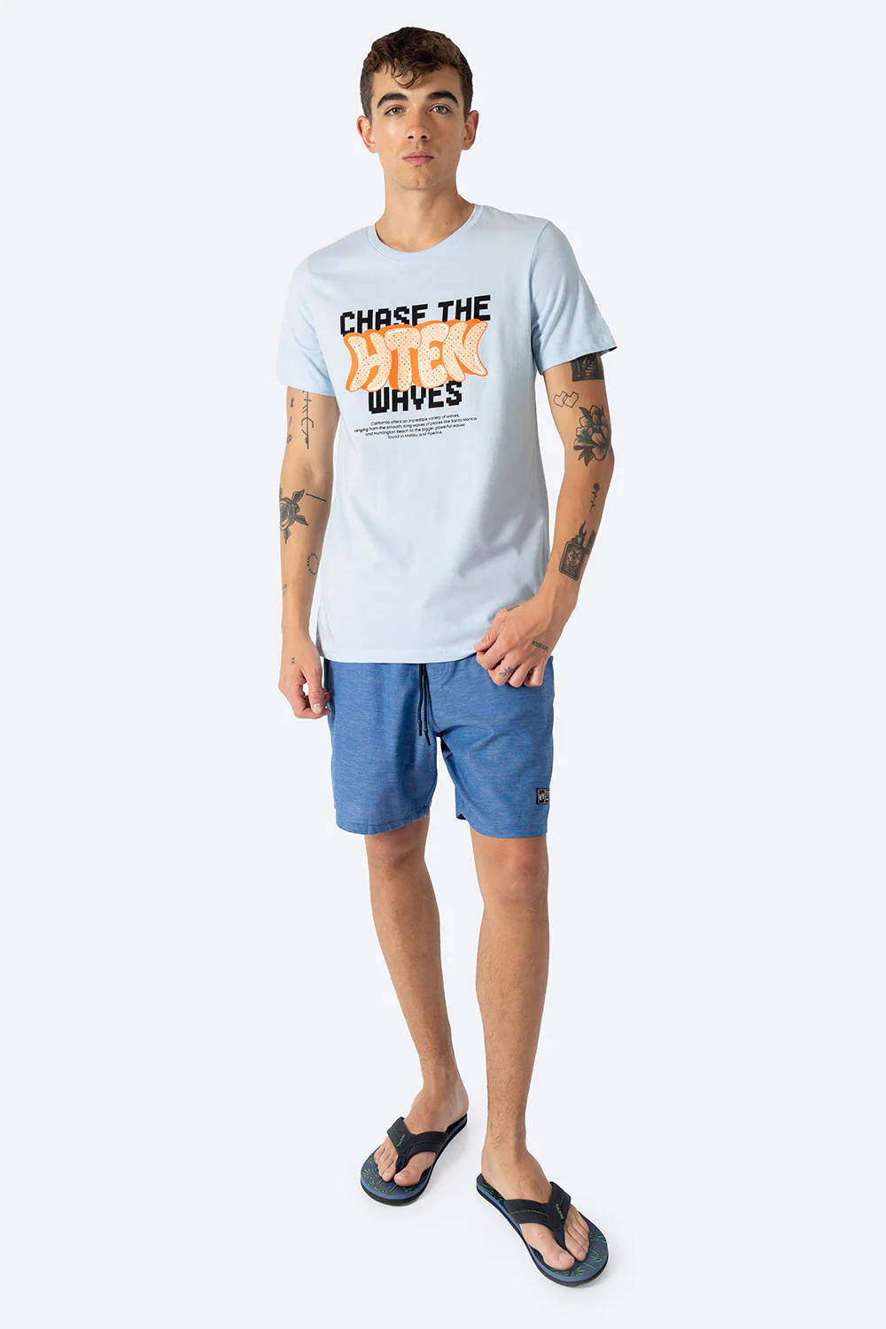 T-shirt azul claro "Chase the waves" - Imagen 4