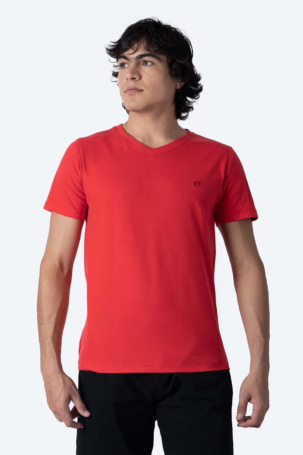 Playera básica roja cuello V