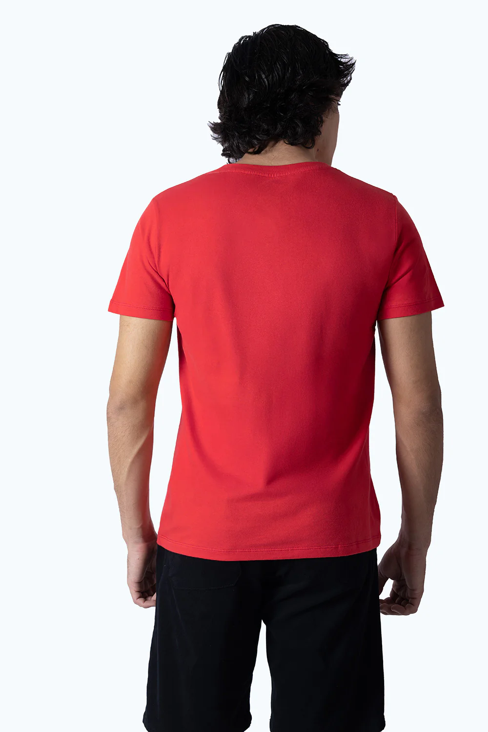 Playera básica roja cuello V - Imagen 3