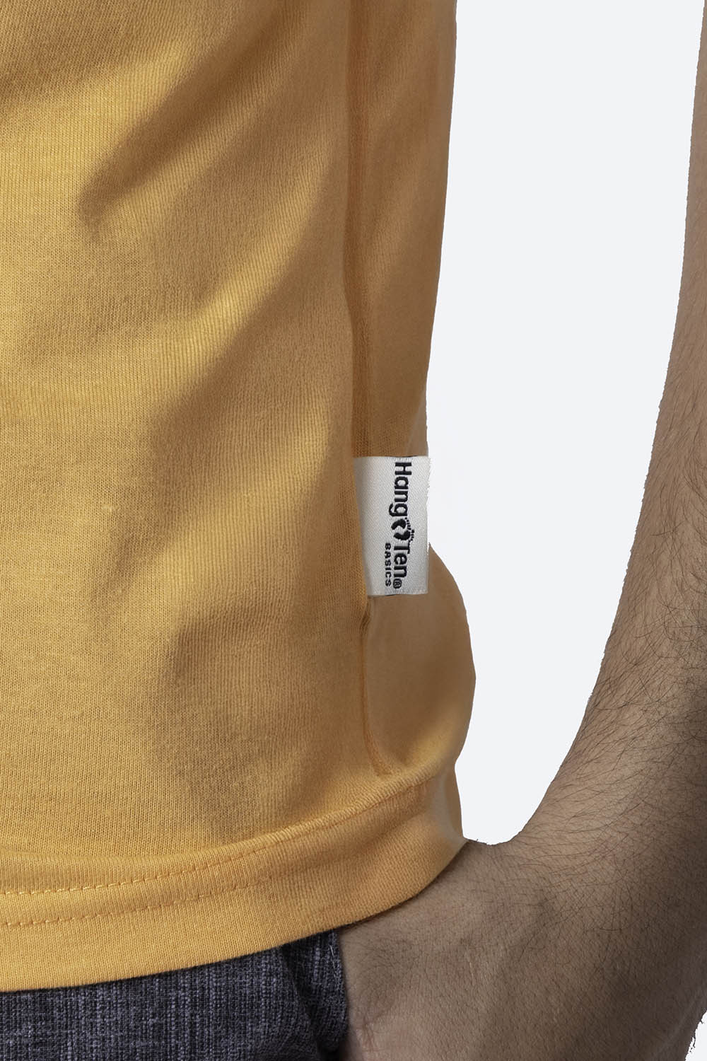 Playera básica cuello v naranja - Imagen 3