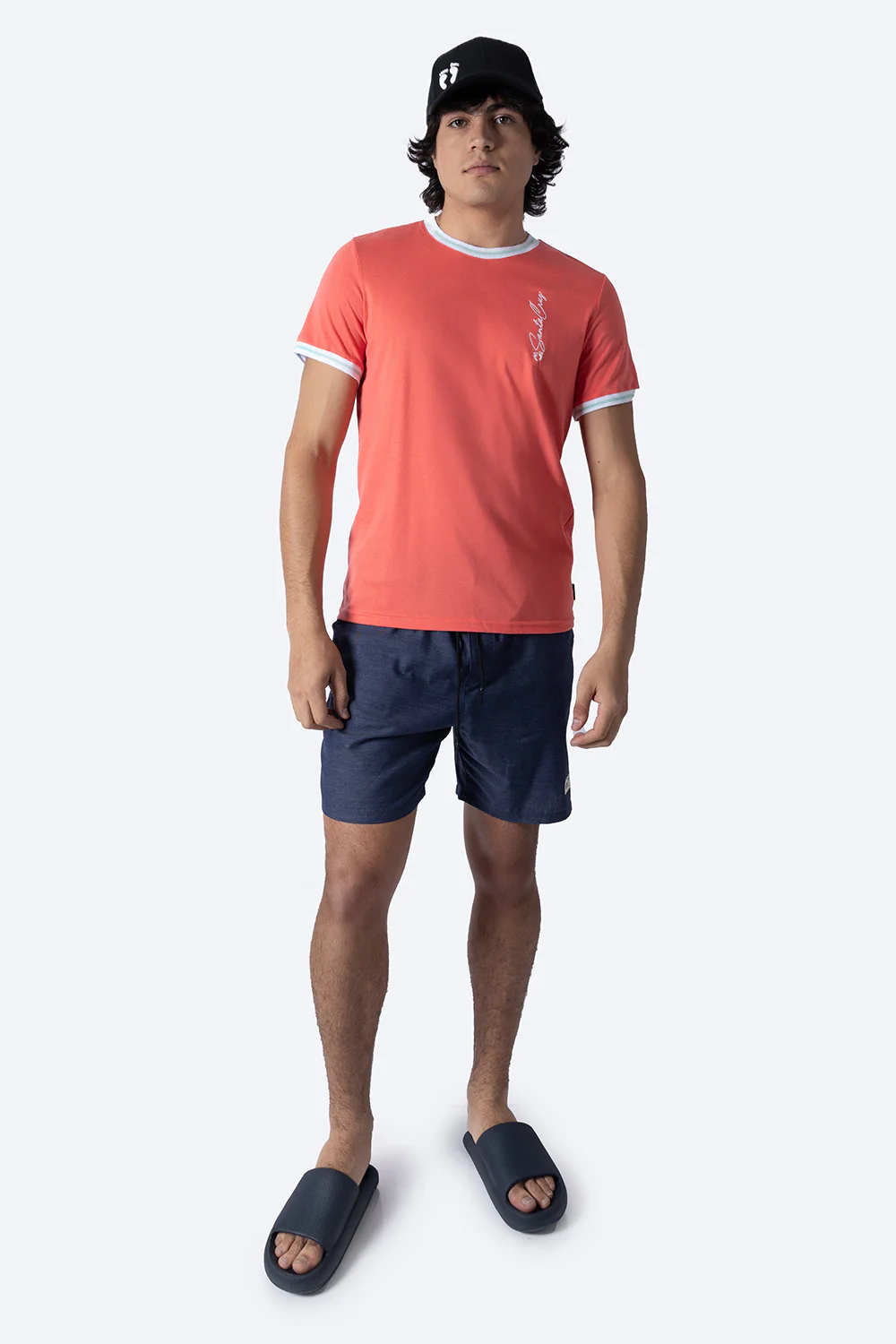 Playera coral bies a contraste blanco - Imagen 4