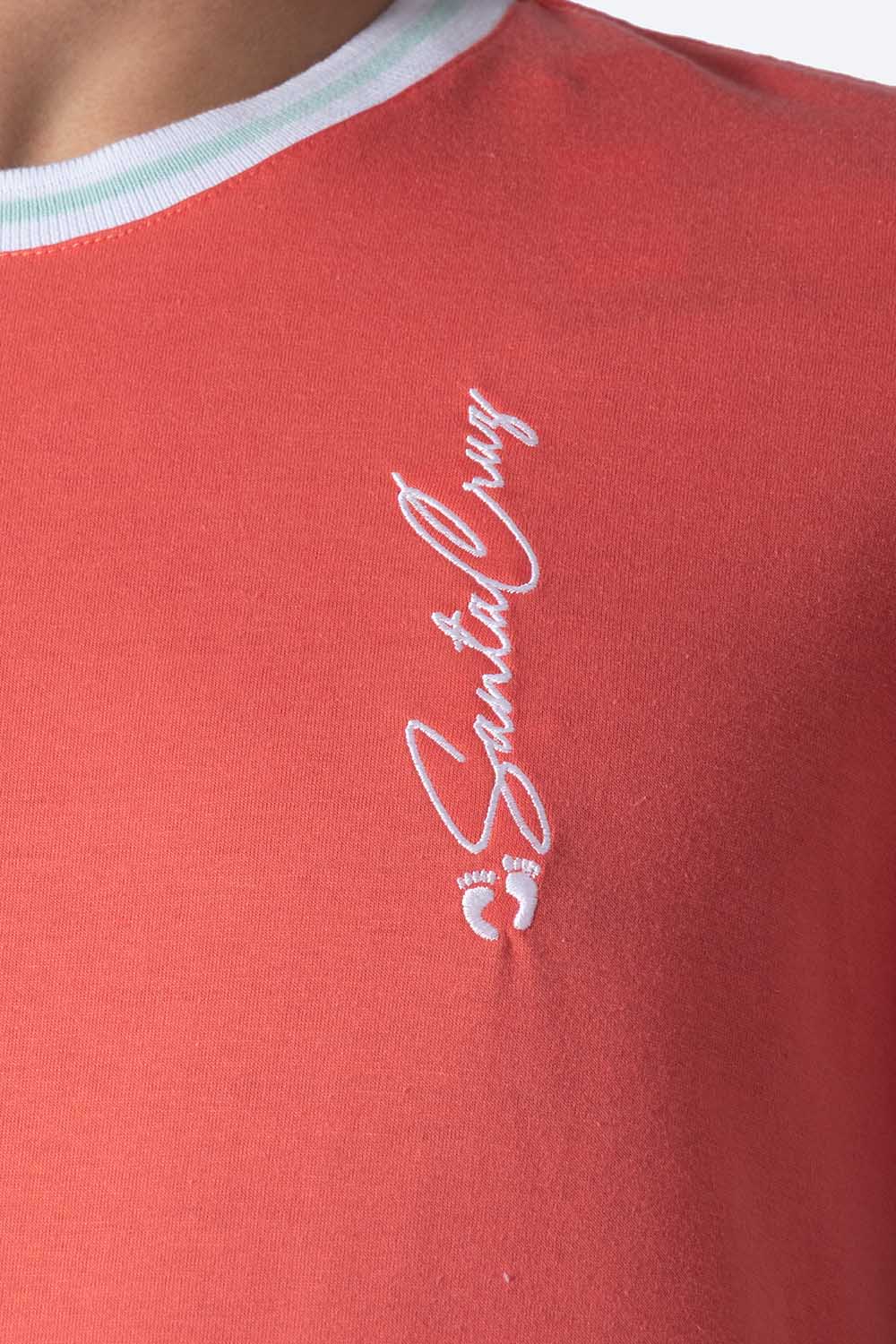 Playera coral bies a contraste blanco - Imagen 2