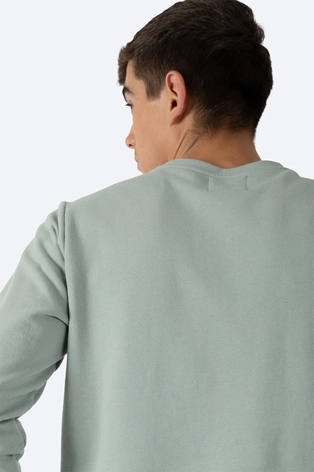 Sudadera verde claro cuello redondo - Imagen 2