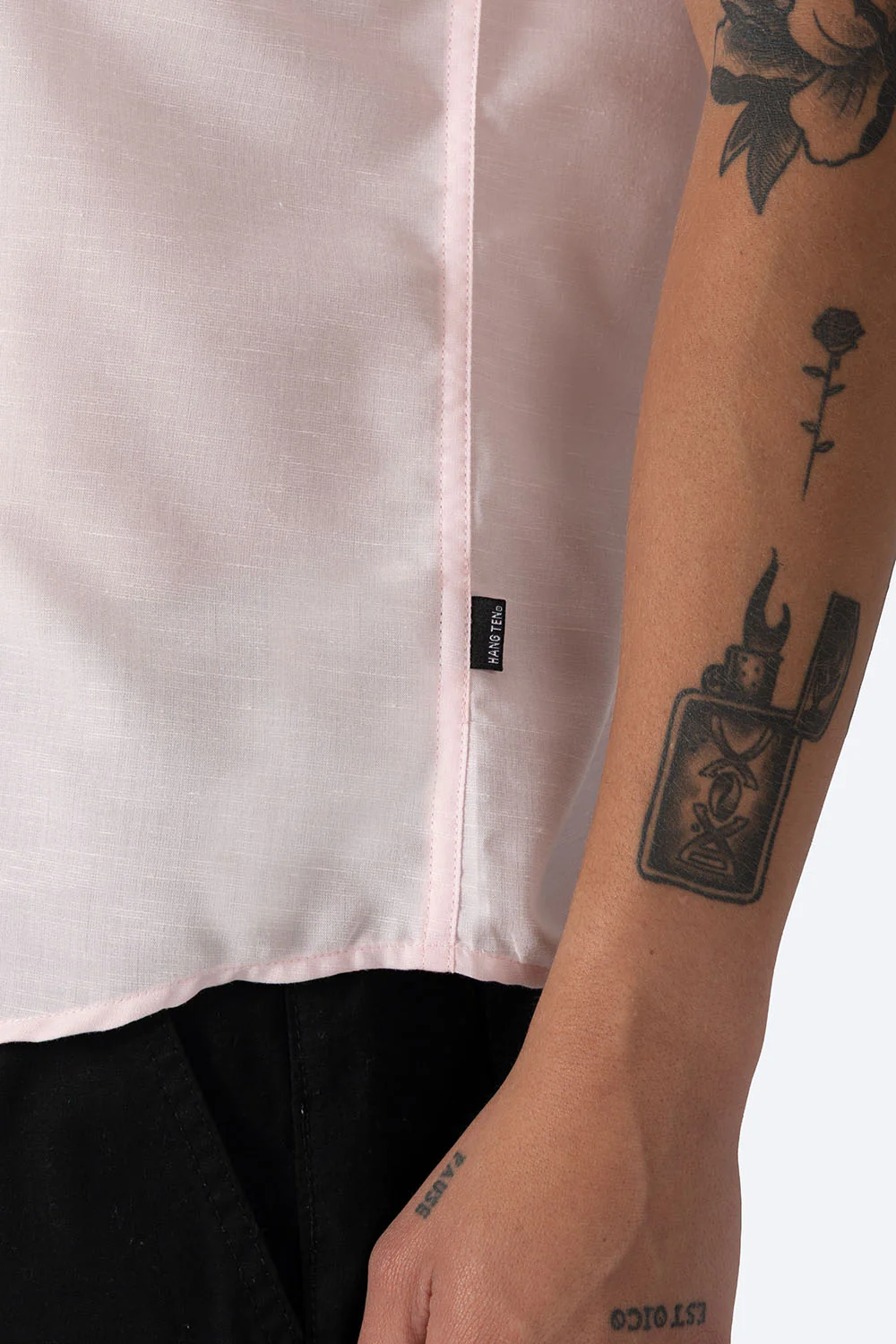 Camisa manga corta rosa claro - Imagen 3