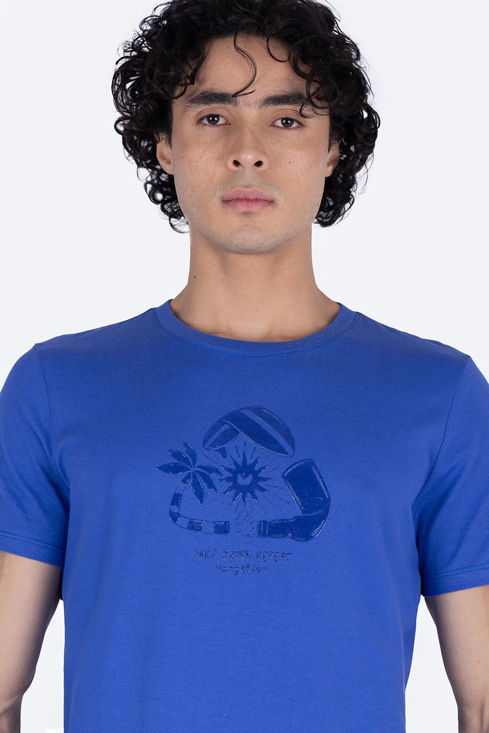 Playera azul rey cuello redondo - Imagen 3