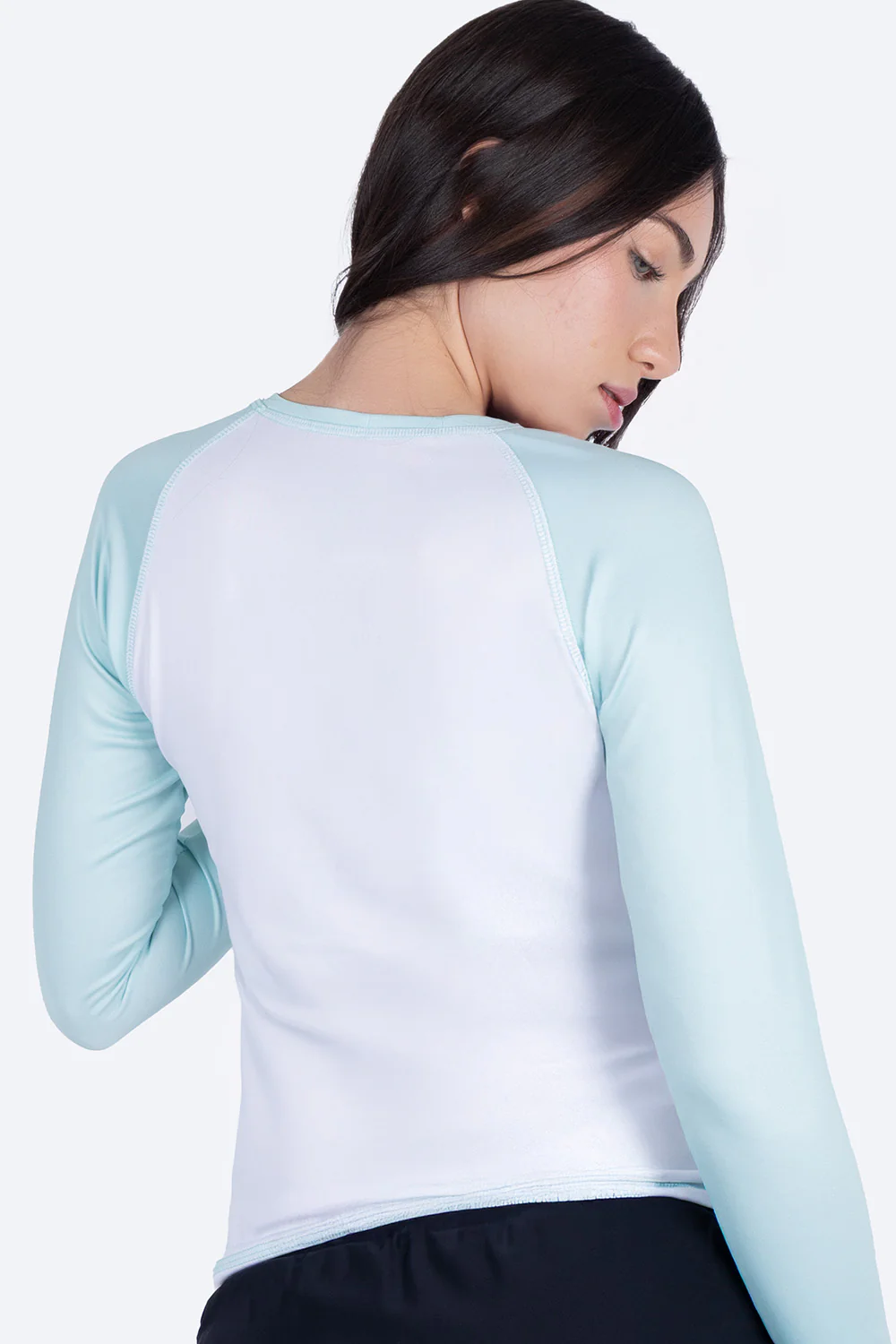 Rashguard combinada blanco con aqua - Imagen 3