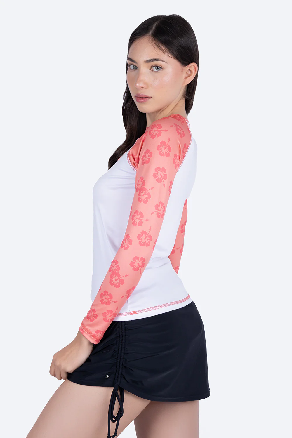 Rashguard combinada blanco con coral - Imagen 3
