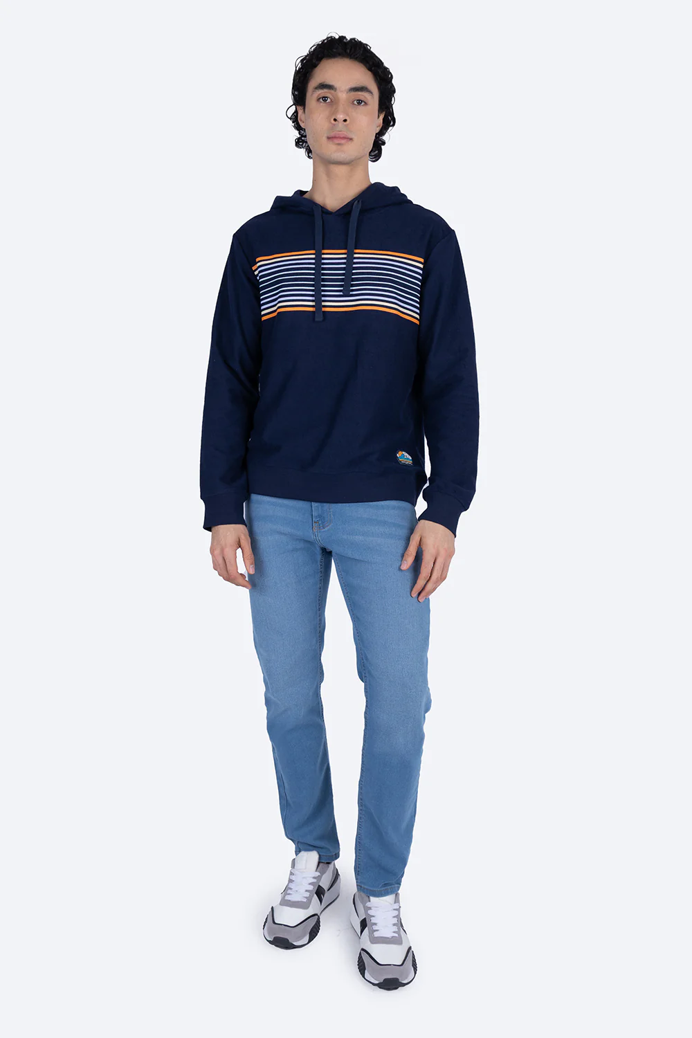 Sudadera cerrada azul con capucha - Imagen 4