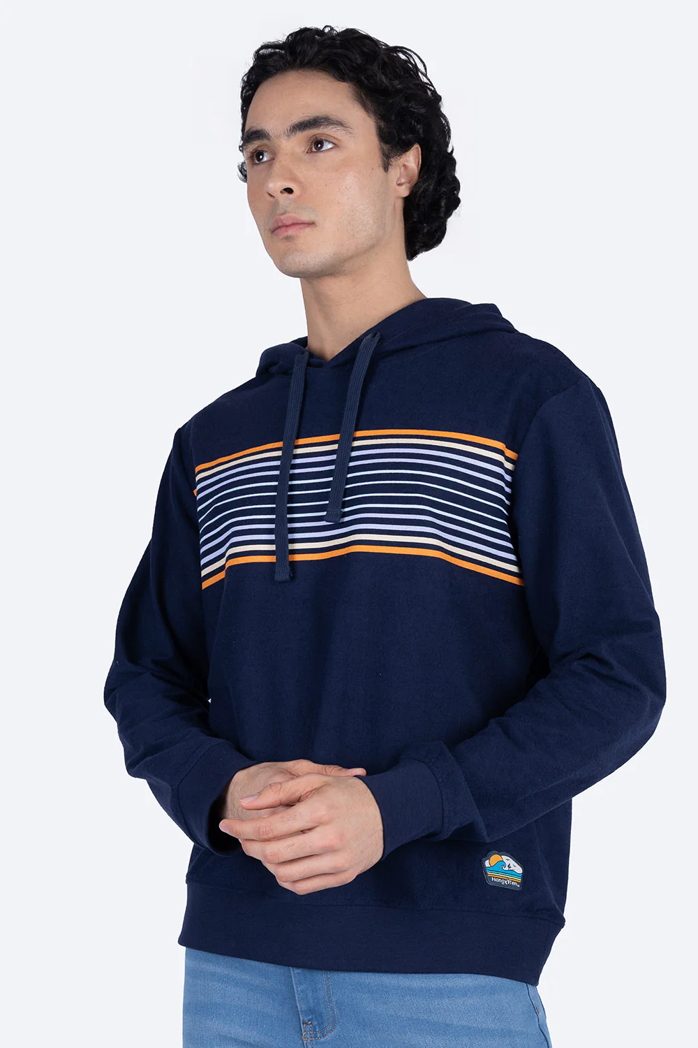 Sudadera cerrada azul con capucha