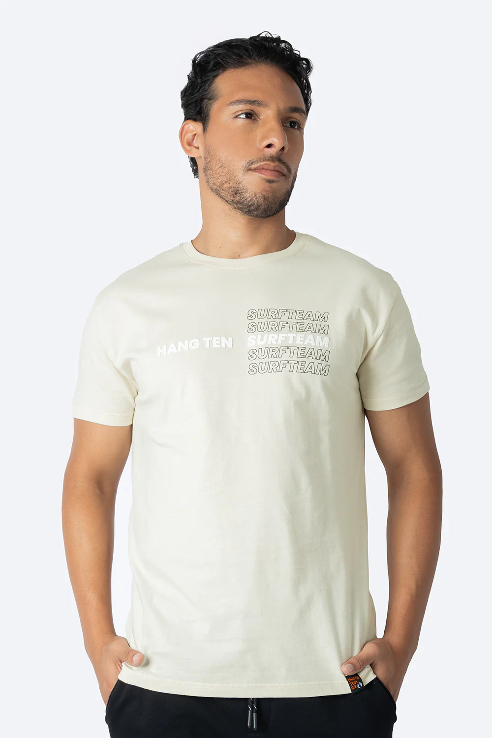 Playera beige con estampado SURFTEAM