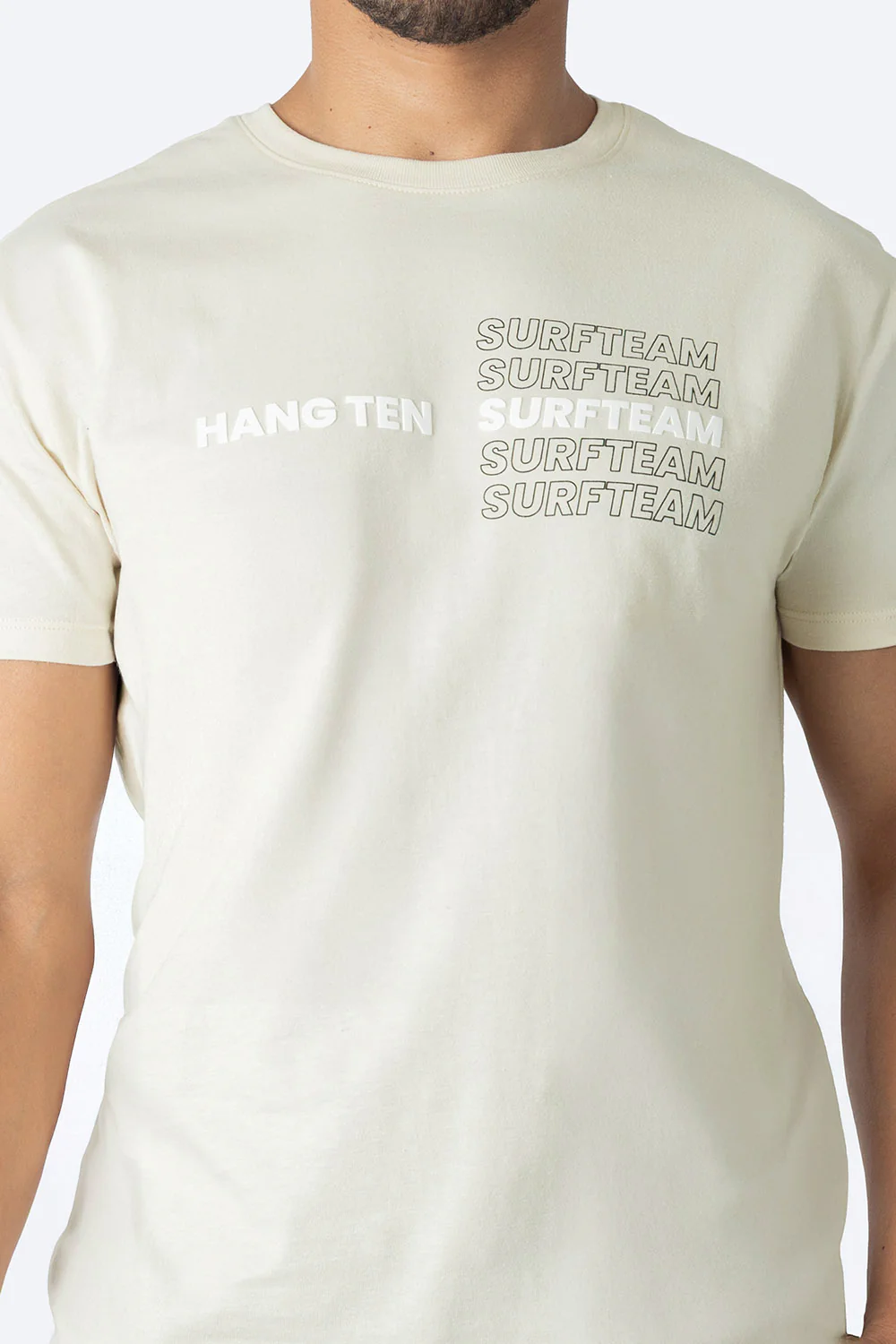 Playera beige con estampado SURFTEAM - Imagen 3