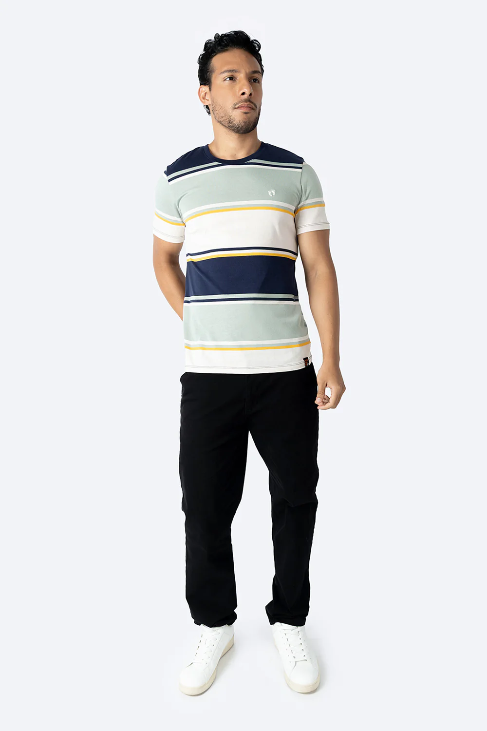 Playera verde rayada - Imagen 4