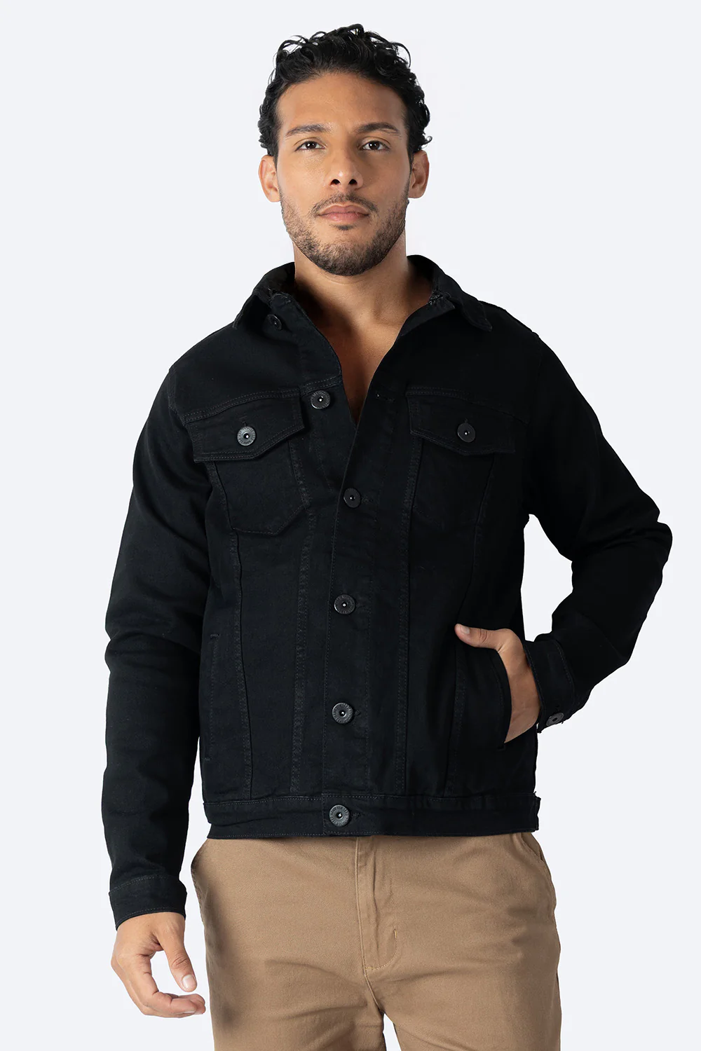 Chamarra denim negra