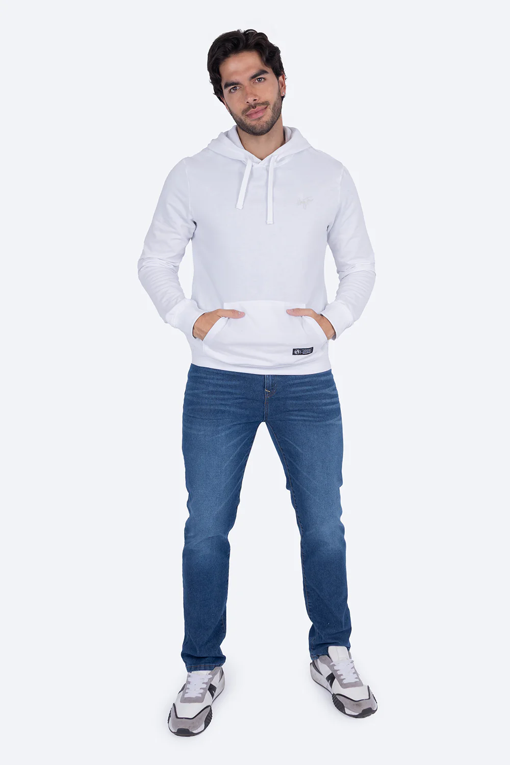 Sudadera cerrada con capucha blanca - Imagen 4