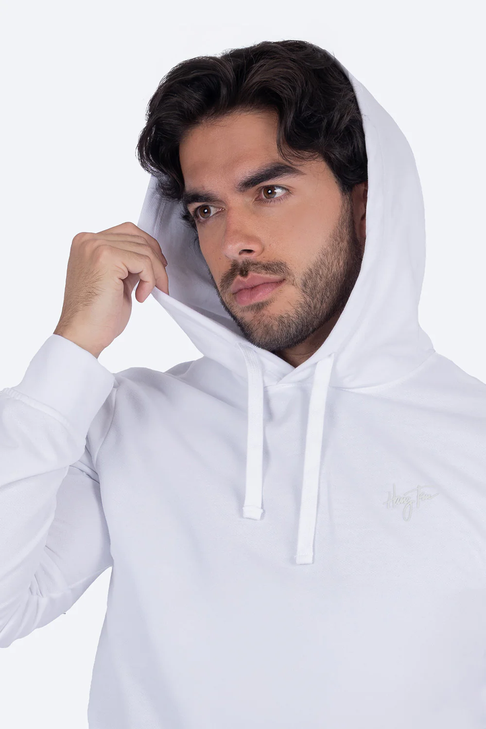 Sudadera cerrada con capucha blanca - Imagen 3