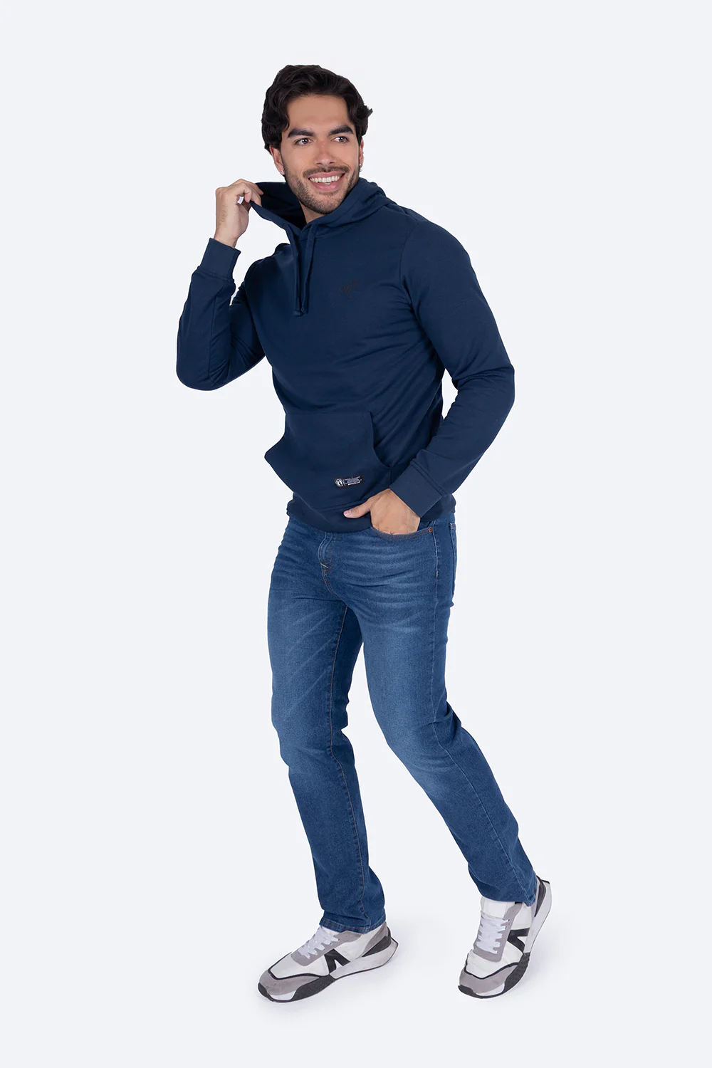 Sudadera cerrada con capucha azul marino - Imagen 4