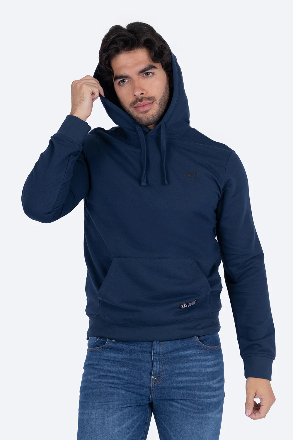 Sudadera cerrada con capucha azul marino - Imagen 2