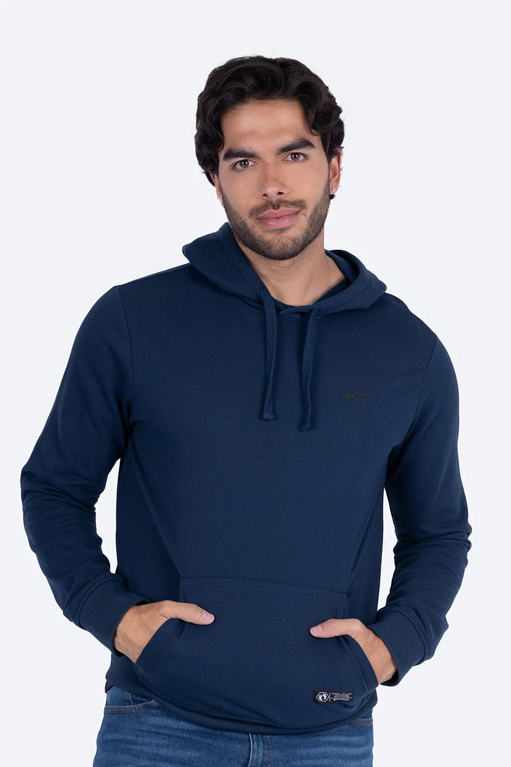 Sudadera cerrada con capucha azul marino