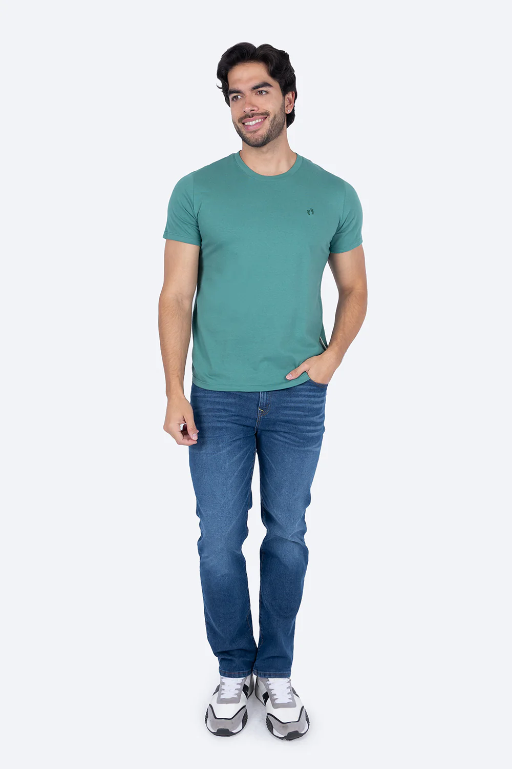 Playera básica verde cuello redondo - Imagen 5