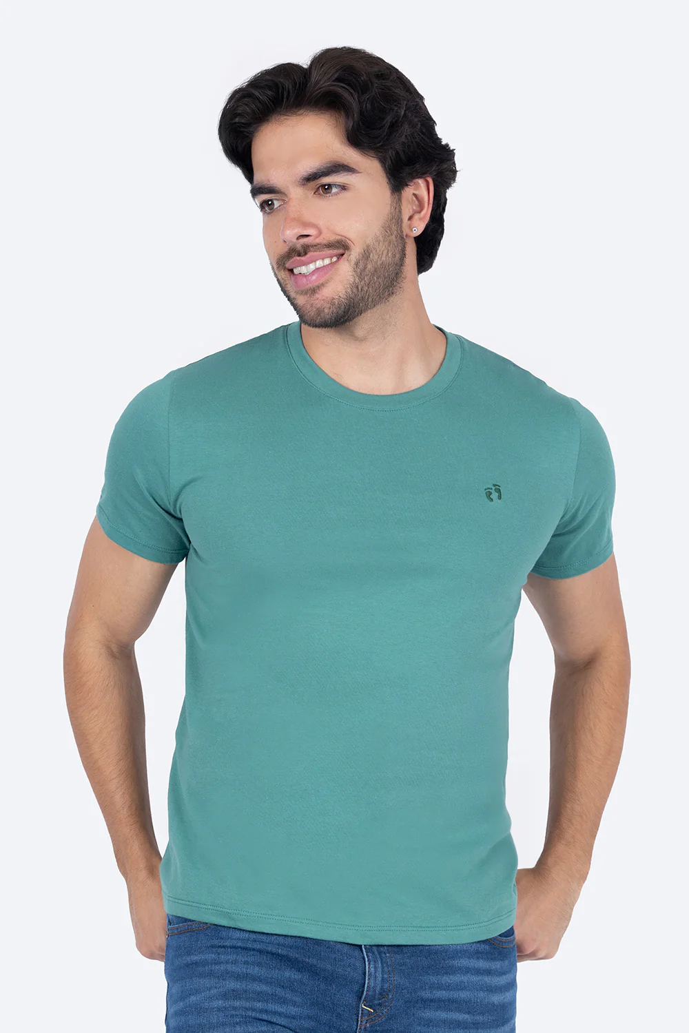Playera básica verde cuello redondo
