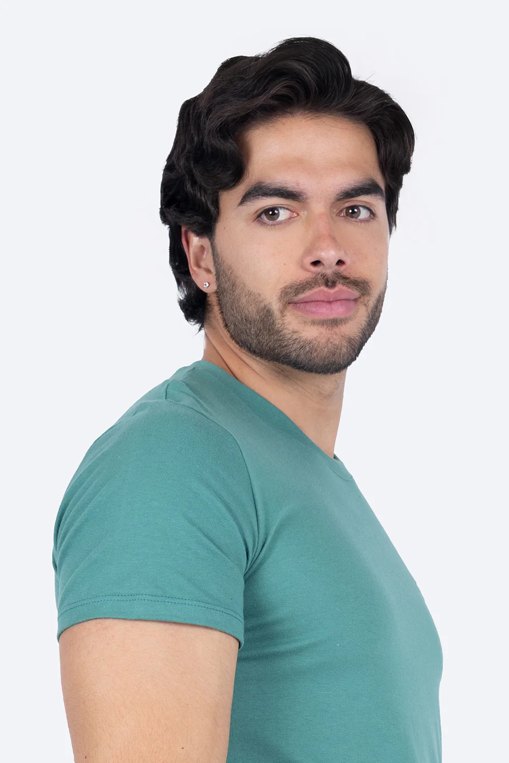 Playera básica verde cuello redondo - Imagen 4