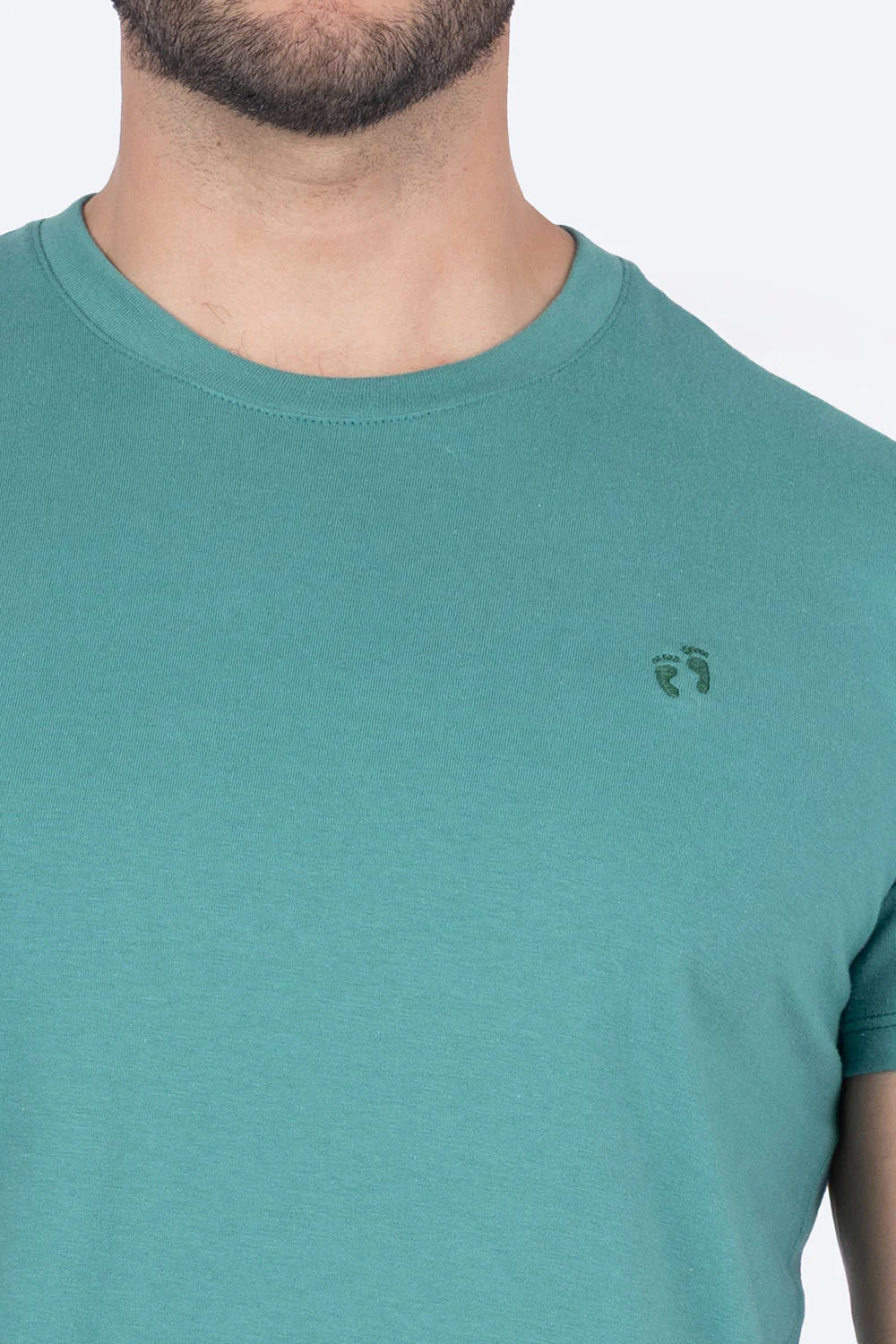 Playera básica verde cuello redondo - Imagen 3