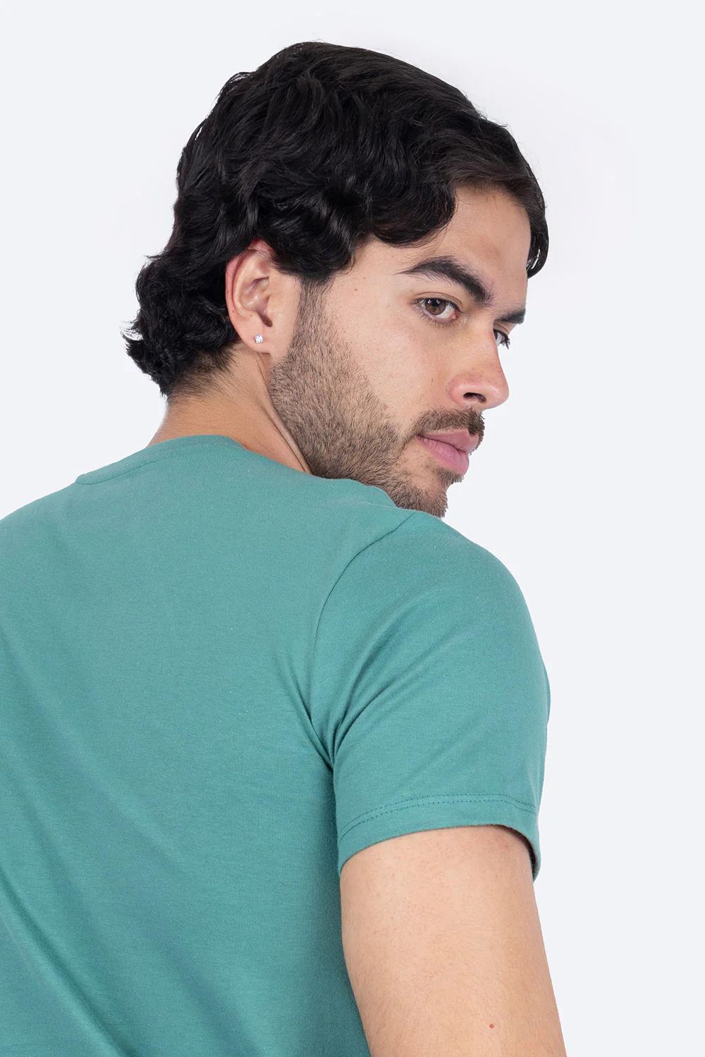 Playera básica verde cuello redondo - Imagen 2