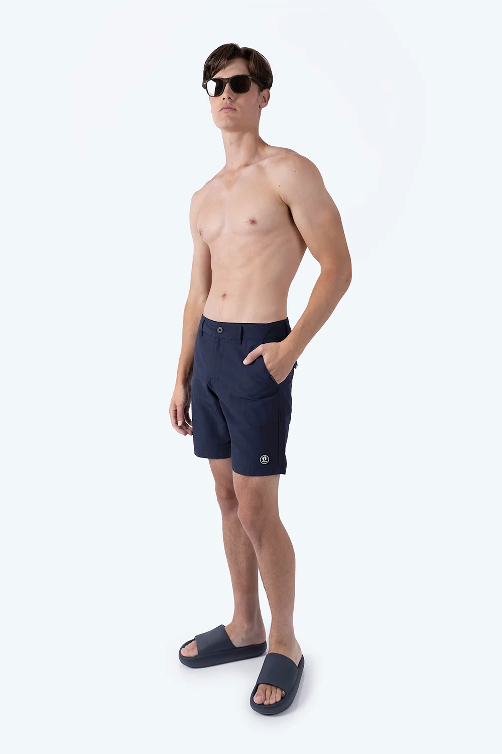 Traje de baño hibrido color azul marino - Imagen 4