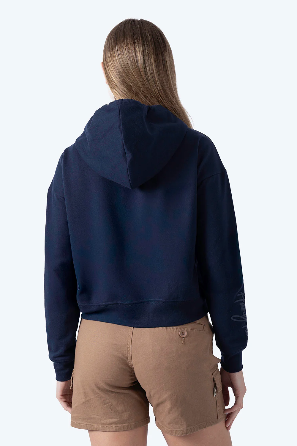 Sudadera abierta azul con gorro - Imagen 3