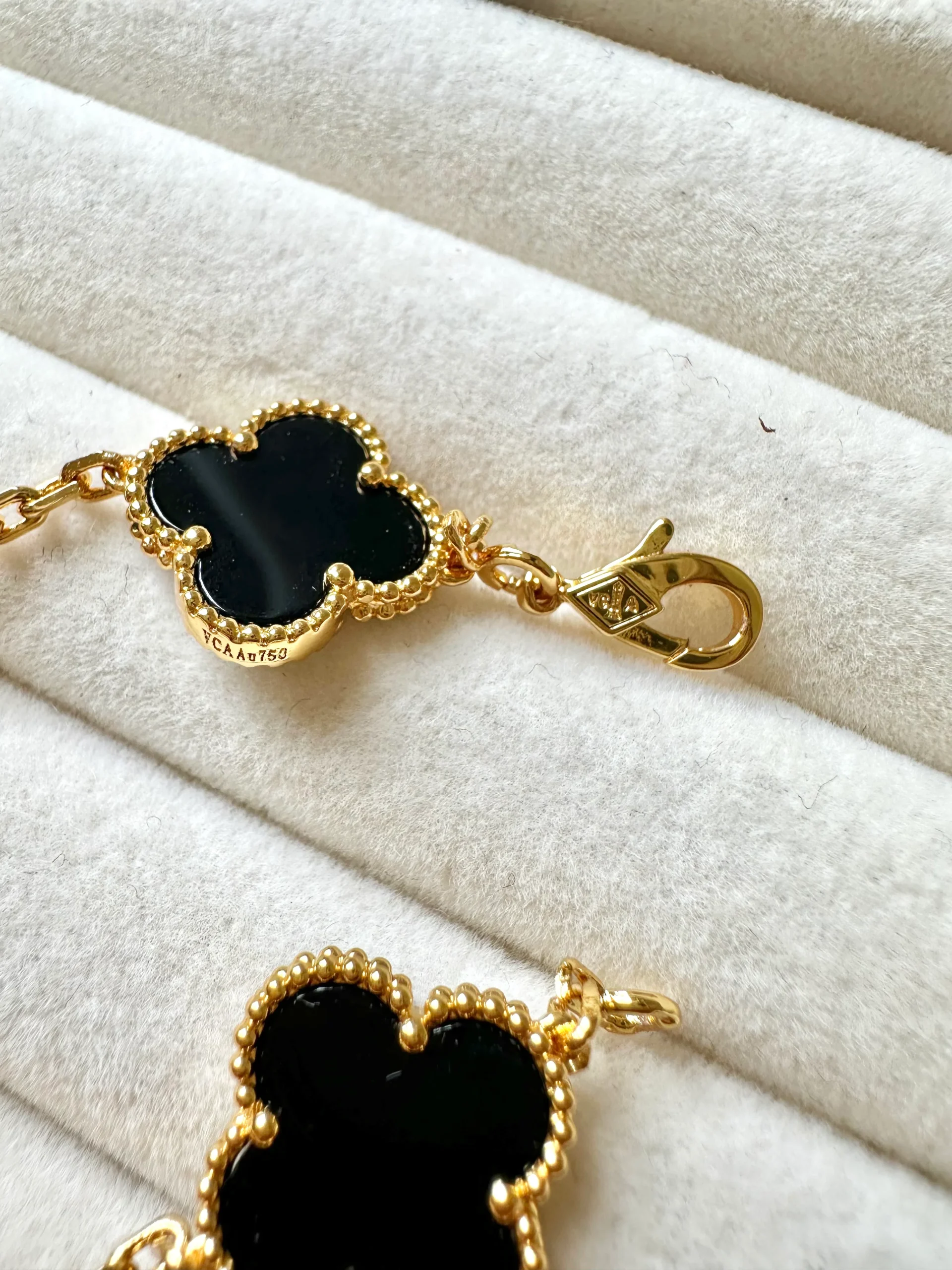 Pulsera Van Cleef Alhambra vintage 5 Tréboles Negros - Imagen 3