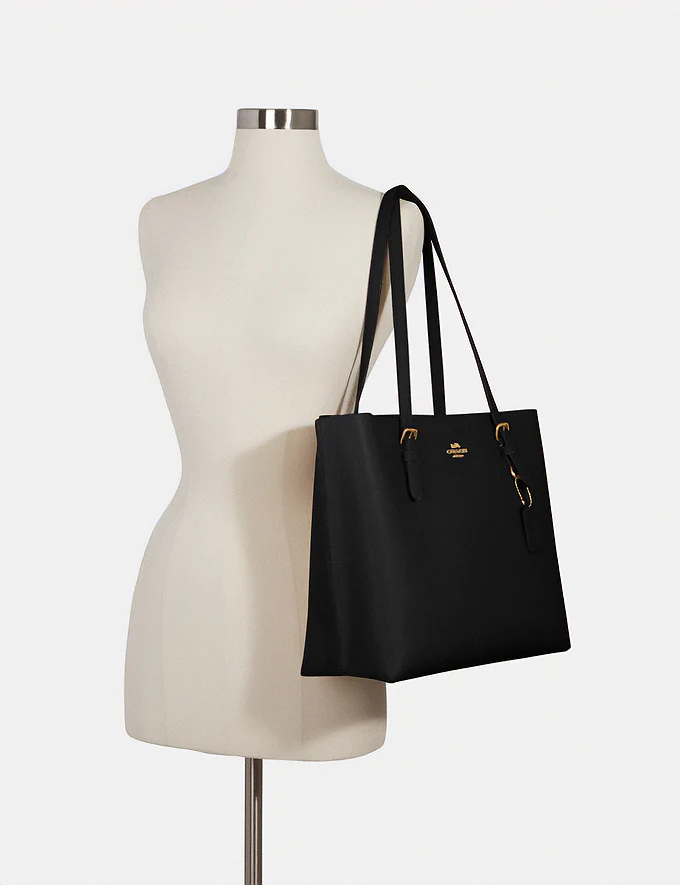 Coach Tote Bag Mollie Canvas Negra Interior Rojo - Imagen 3