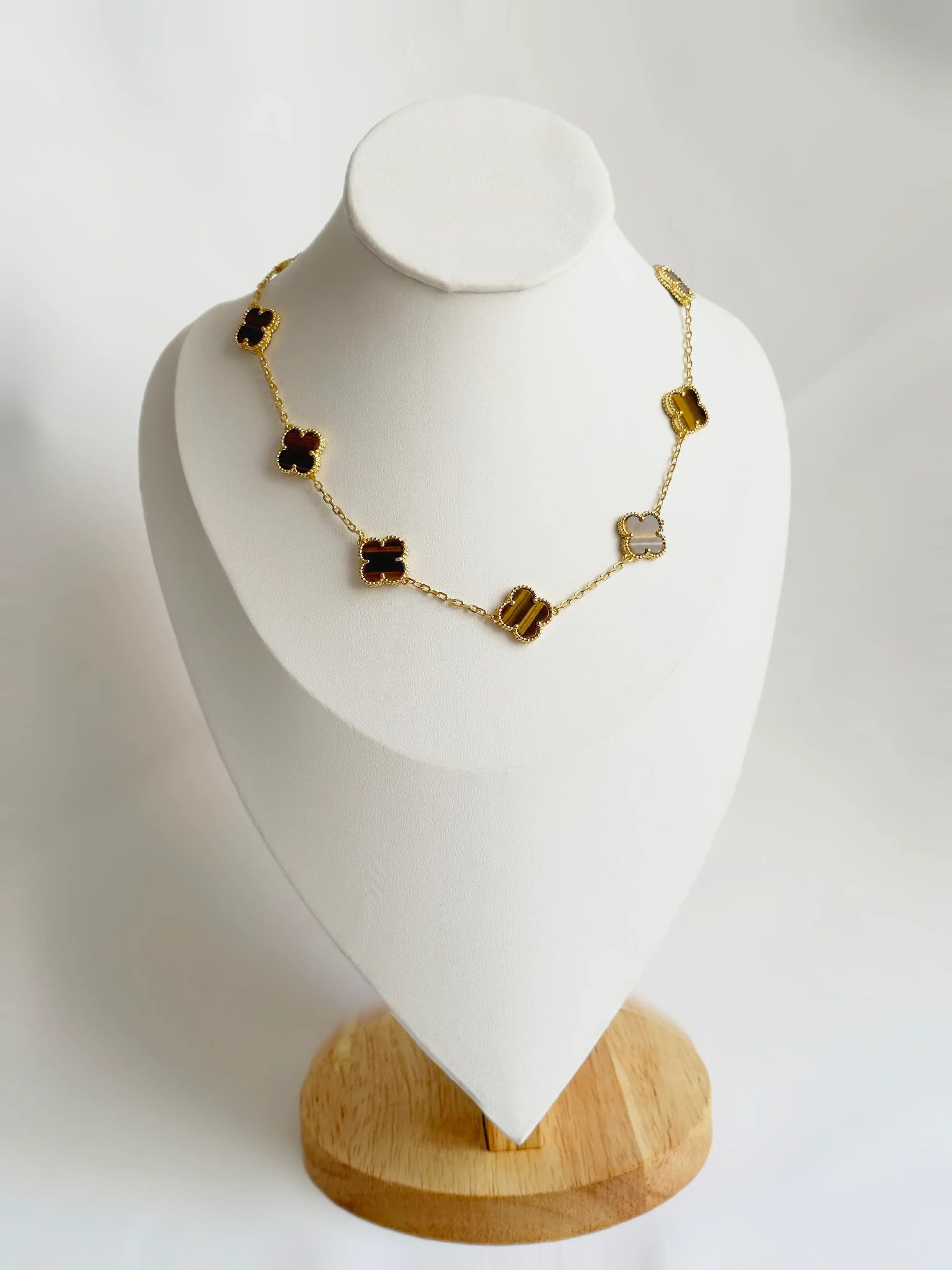 Collar Alhambra vintage 10 Tréboles Marrones - Imagen 2