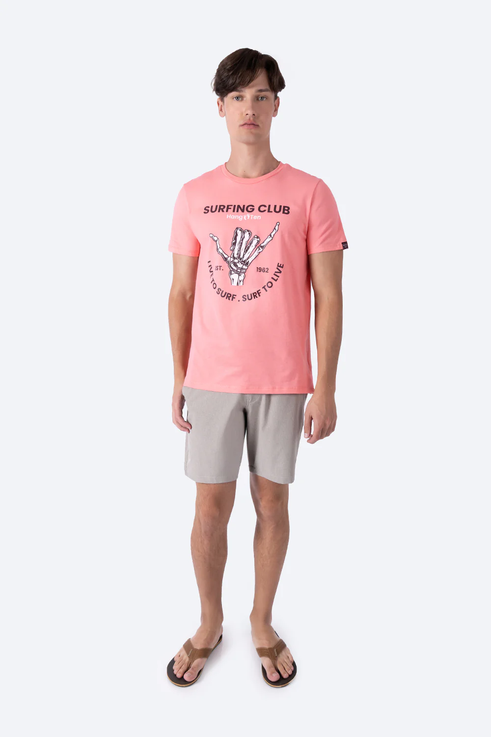 T-shirt rosa claro "Surfing club" - Imagen 4