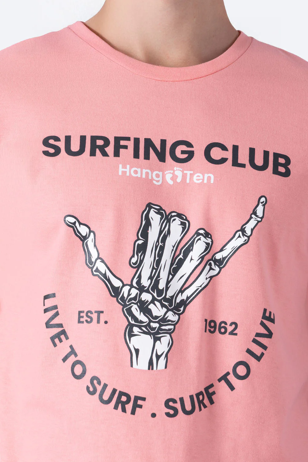 T-shirt rosa claro "Surfing club" - Imagen 2