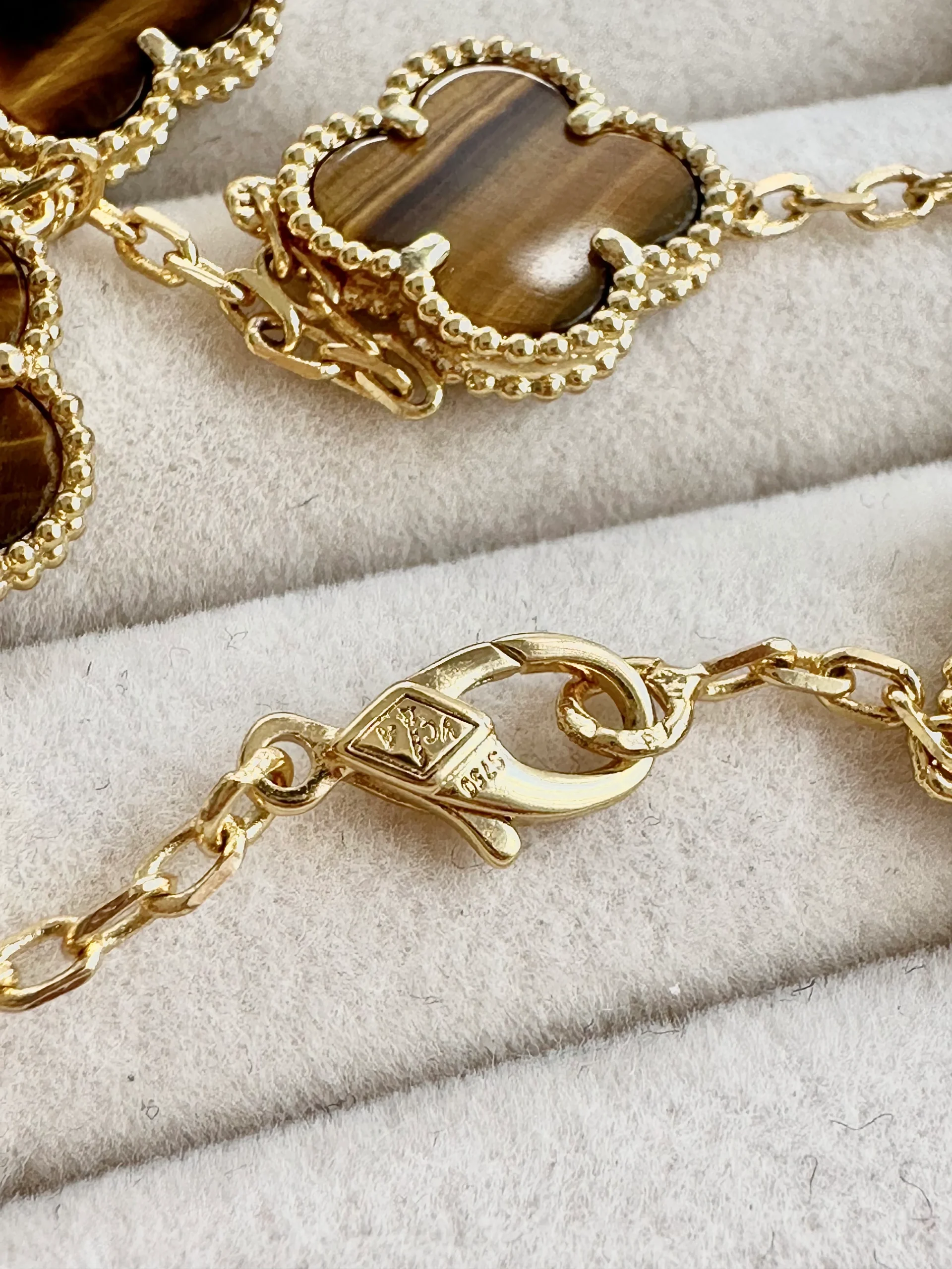 Collar Alhambra vintage 10 Tréboles Marrones - Imagen 4