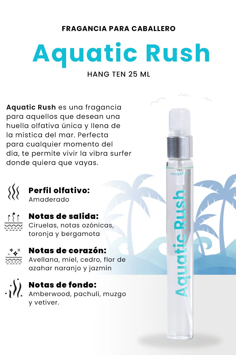 Perfume aquatic rush 25ml - Imagen 2
