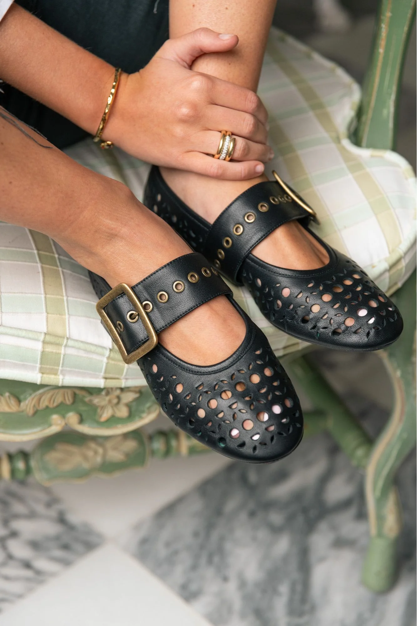 BAILARINAS CALADAS CON HEBILLA - ROCK NEGRO