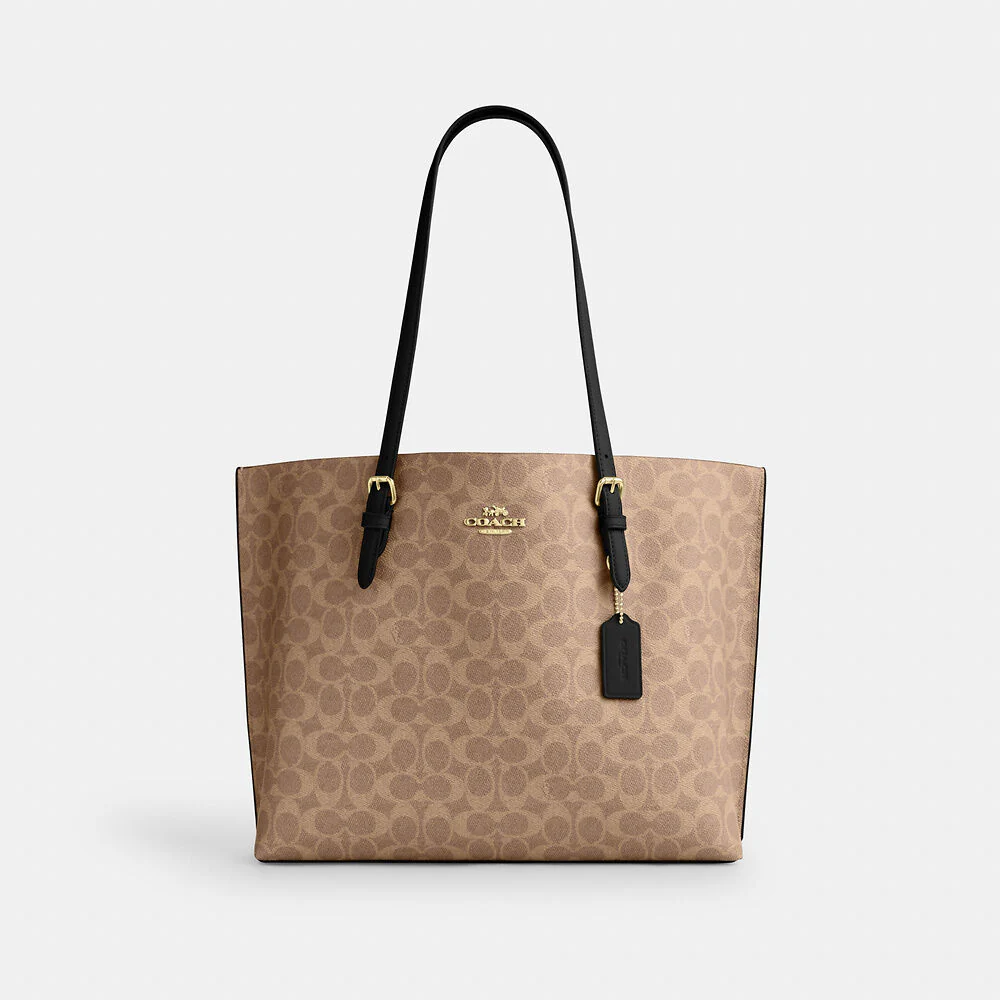 Coach Mollie Tote Bag en Signature Canvas Color Marron y Negro