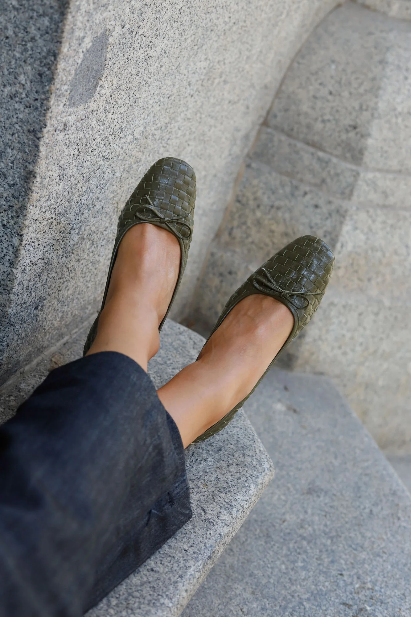 BAILARINA MOCARINA TRENZADA KHAKI 1CM - Imagen 5