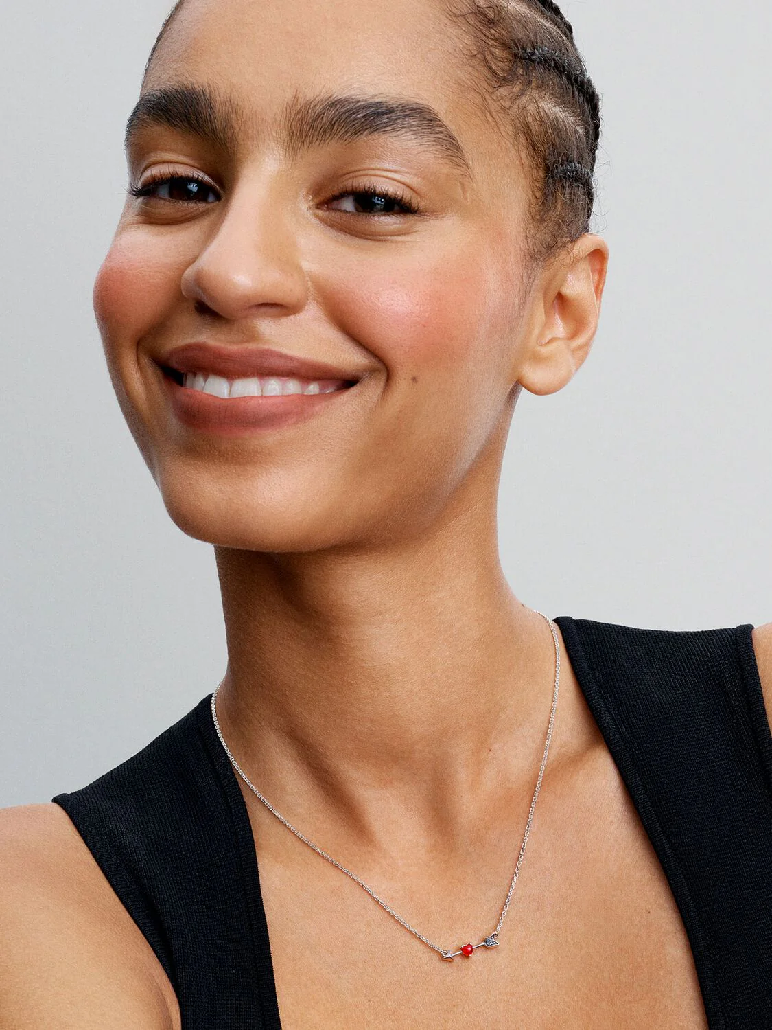 Collar Flecha y Corazón Rojo Cristal de Murano Plata de primera ley - Imagen 4